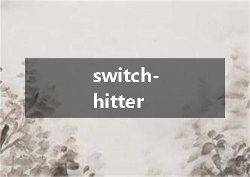 switch-hitter是什么意思