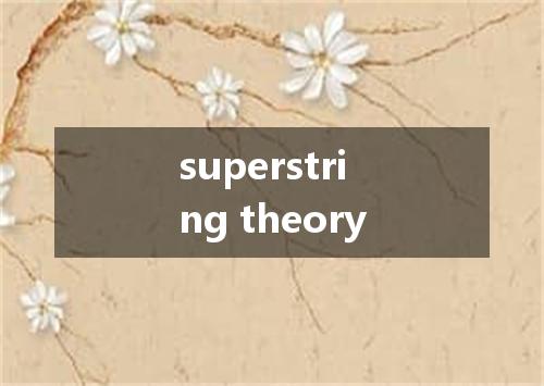 superstring theory是什么意思