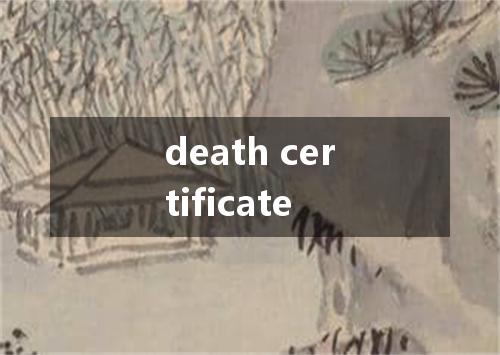 death certificate是什么意思