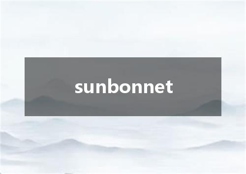 sunbonnet是什么意思