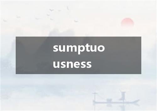sumptuousness是什么意思