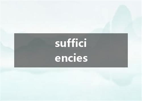 sufficiencies是什么意思