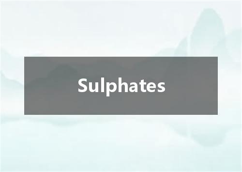 Sulphates是什么意思