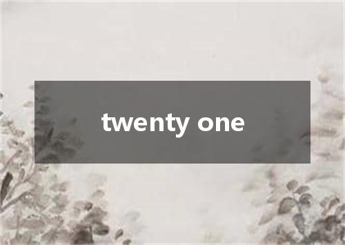 twenty one是什么意思