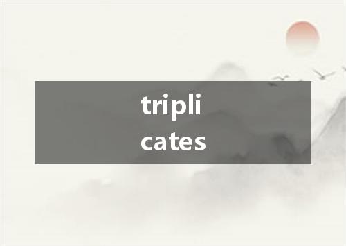 triplicates是什么意思