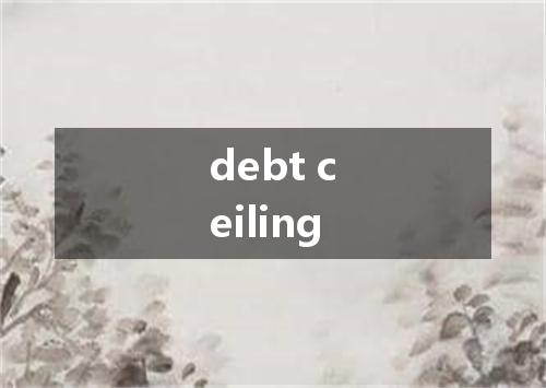 debt ceiling是什么意思