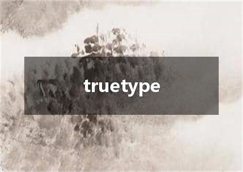 truetype是什么意思