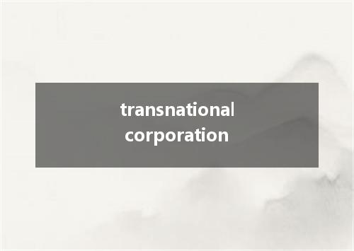 transnational corporation是什么意思