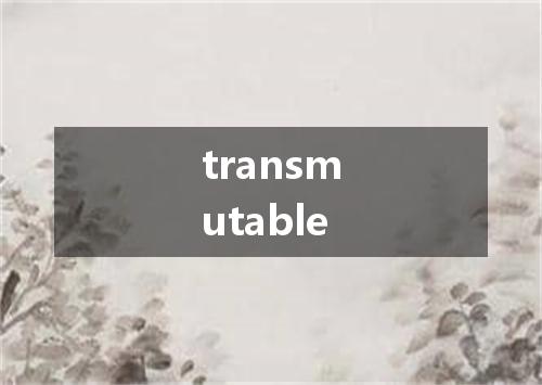 transmutable是什么意思