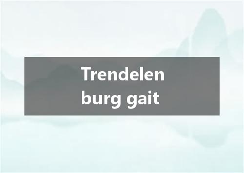 Trendelenburg gait是什么意思