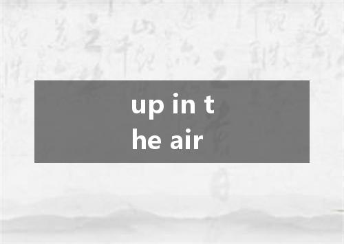 up in the air是什么意思