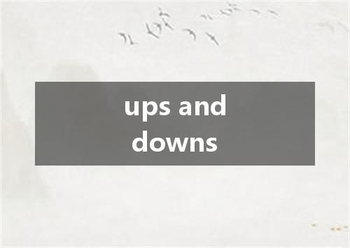 ups and downs是什么意思