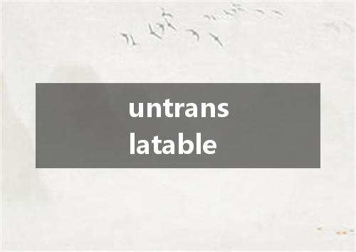 untranslatable是什么意思