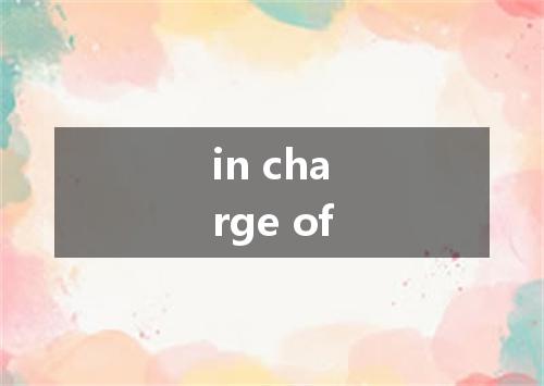 in charge of是什么意思