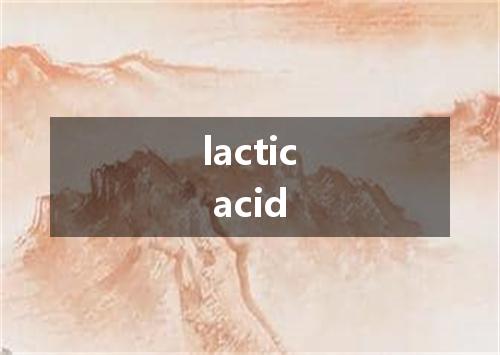 lactic acid是什么意思