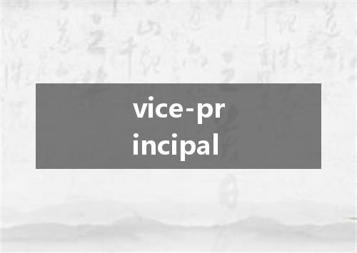vice-principal是什么意思
