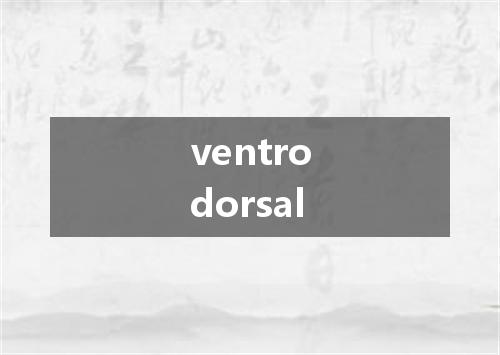 ventrodorsal是什么意思