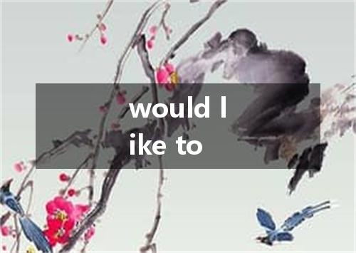 would like to是什么意思