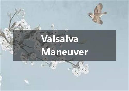 Valsalva Maneuver是什么意思
