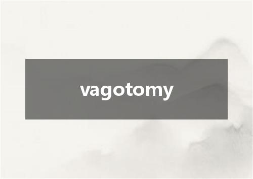 vagotomy是什么意思