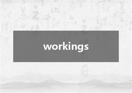 workings是什么意思