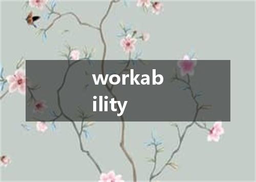 workability是什么意思