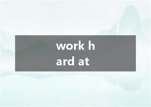 work hard at是什么意思