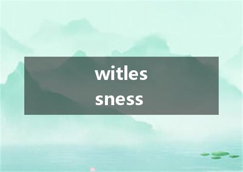 witlessness是什么意思