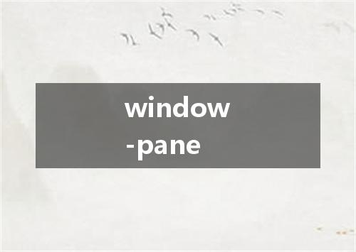 window-pane是什么意思