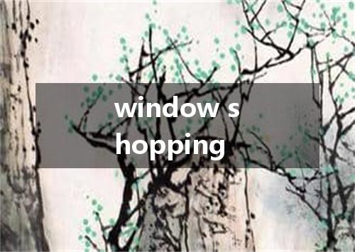 window shopping是什么意思