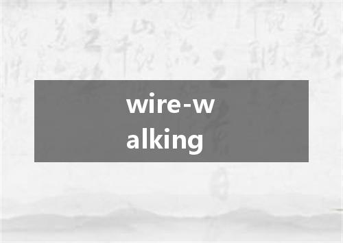 wire-walking是什么意思