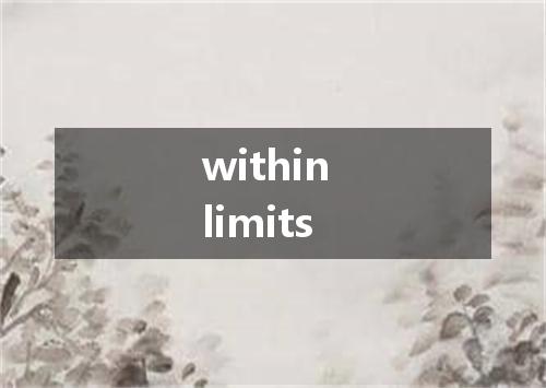 within limits是什么意思