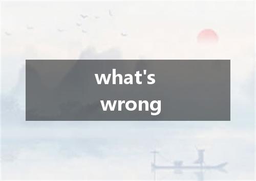 what's wrong是什么意思