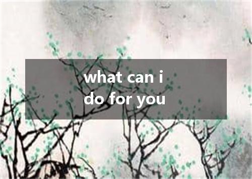 what can i do for you是什么意思