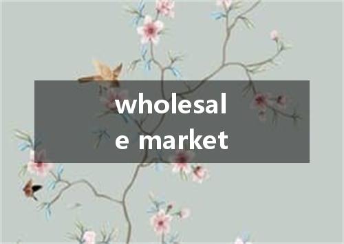 wholesale market是什么意思