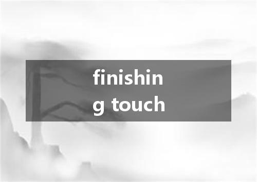finishing touch是什么意思
