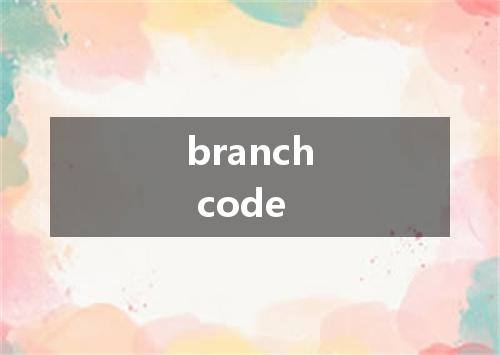 branch code是什么意思