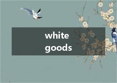 white goods是什么意思
