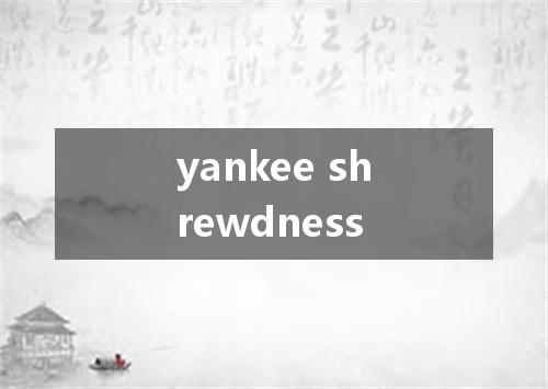 yankee shrewdness是什么意思