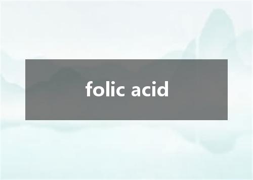 folic acid是什么意思