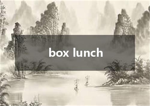 box lunch是什么意思