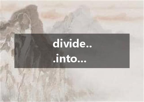 divide...into...是什么意思