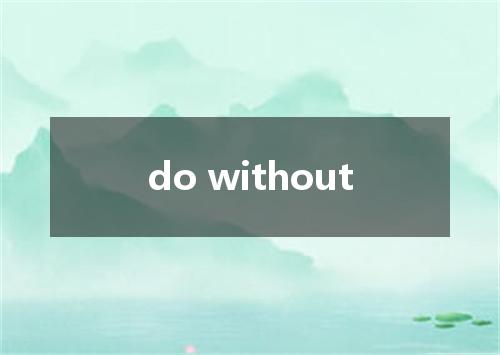 do without是什么意思