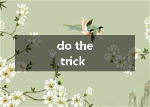 do the trick是什么意思