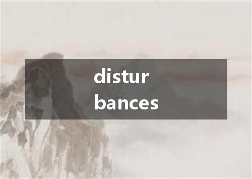 disturbances是什么意思