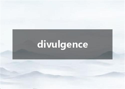 divulgence是什么意思