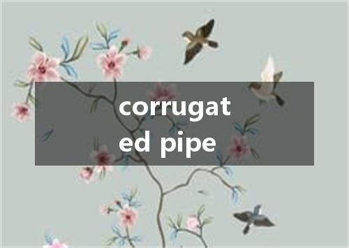 corrugated pipe是什么意思