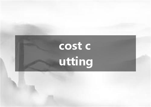 cost cutting是什么意思