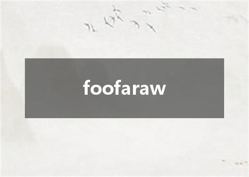 foofaraw是什么意思
