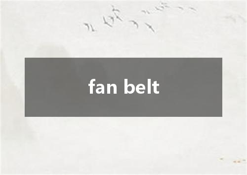 fan belt是什么意思